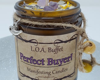 Perfect Buyer Candle, Law Of Attraction, Hand Poured Soy Candle, Herbal Alchemy Candle for Manifesting a House Sale, FSBO