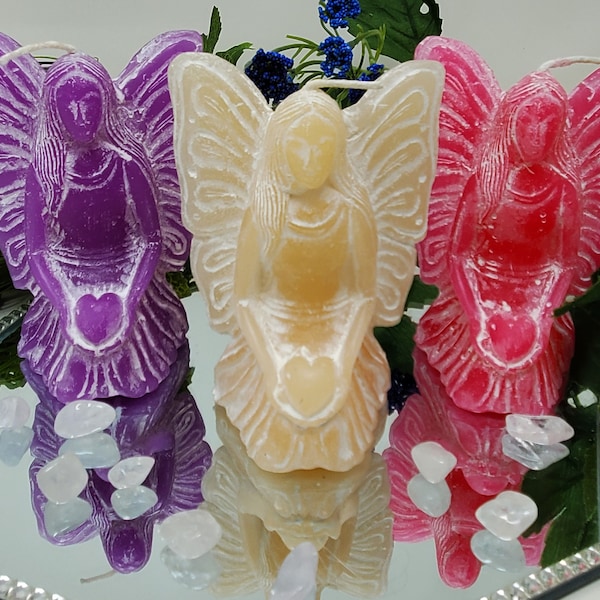 Fairy Candles in Violet, Ivory, and Pink