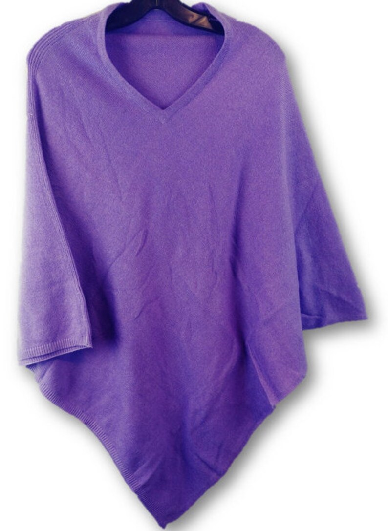 Pashmina Cashmere Poncho Purple