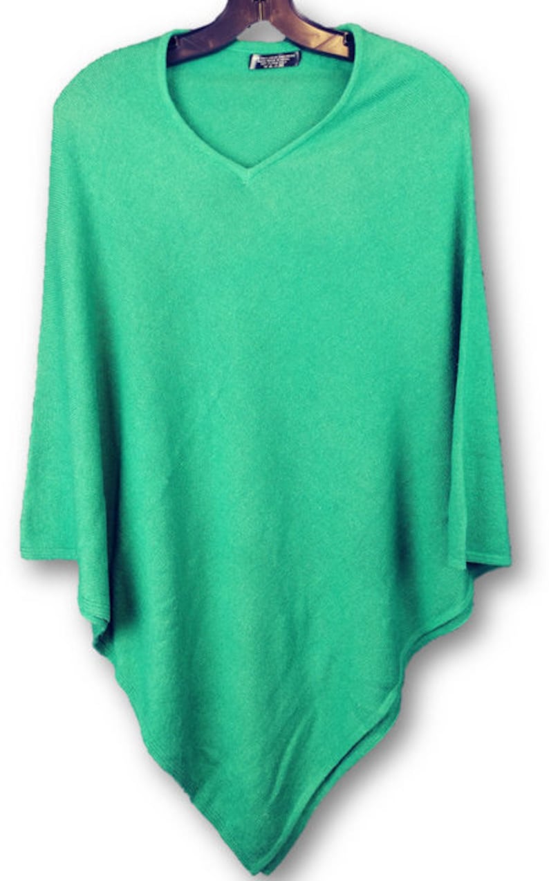 Pashmina Cashmere Poncho Light Green