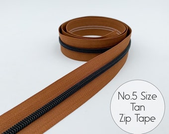 Tan & Black No.5 Zipper Tape