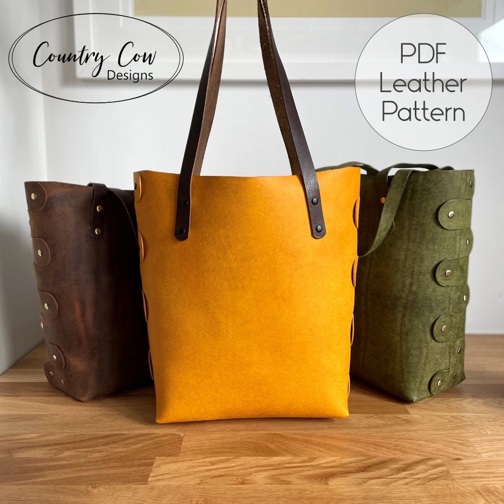 leather bag pattern, tote bag pattern, how to make a tote bag, bag sewing  pattern, leather wallet pattern, leather sewing pattern