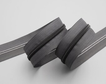 Grey & Black No.5 Zipper Tape