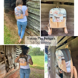 Trekoda Mini Backpack PDF Digital Pattern & Video Tutorial Country Cow Designs image 9