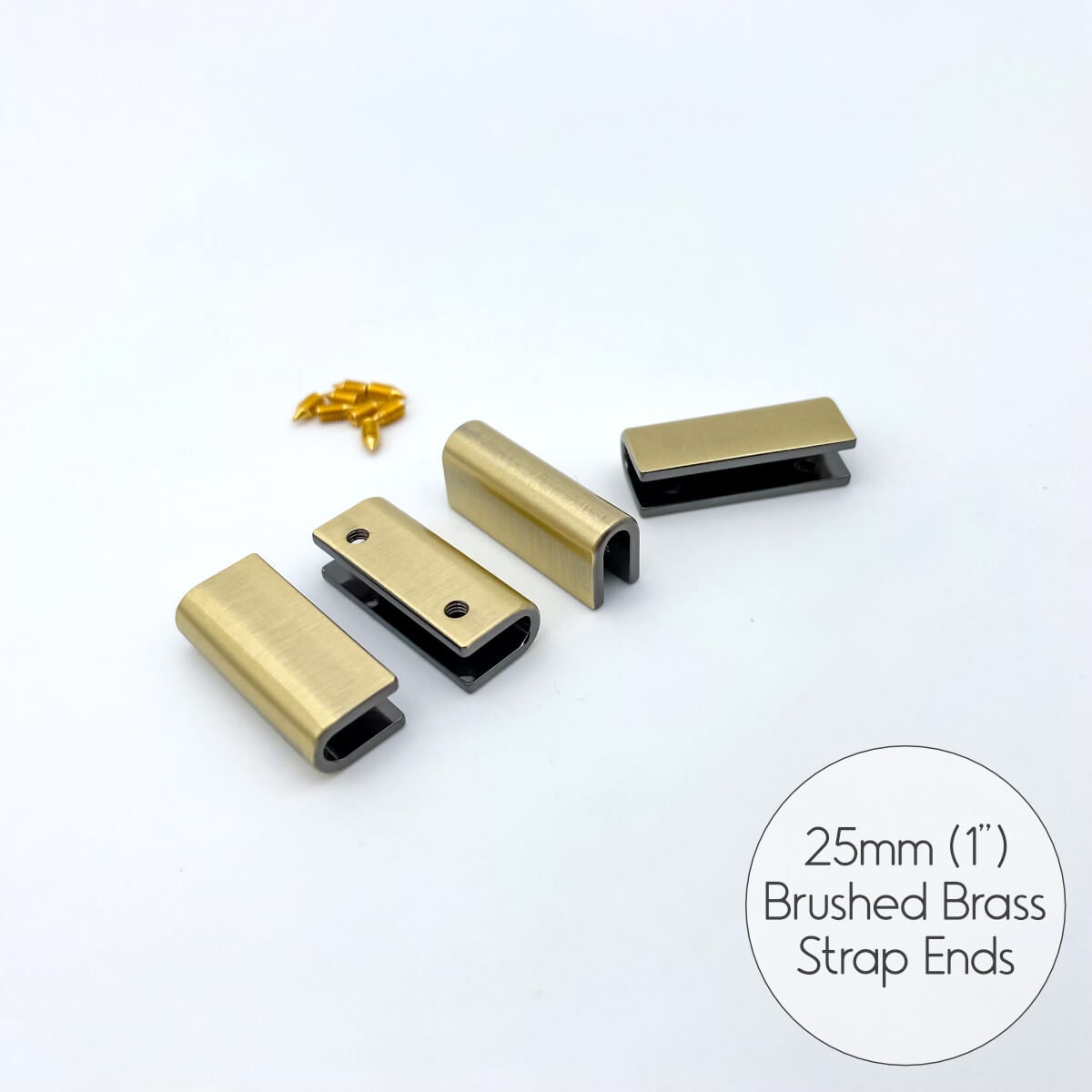 Curved - Metal Strap Ends - 25mm (1) - Pkg of Four – bringberry
