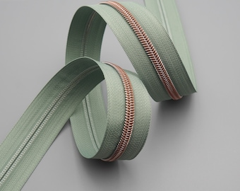 Peppermint Sea & Copper No.5 Zipper Tape