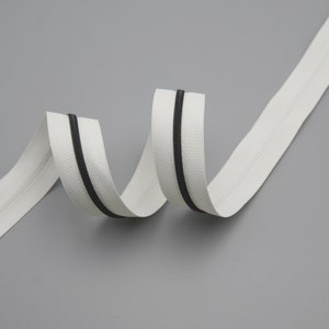 Light Grey & Black No.3 Zipper Tape