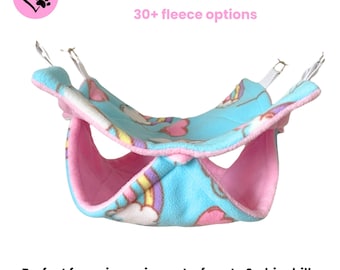 Fleece Double Hammock: Small Pet Bed for Guinea Pigs Rats, Ferrets, Chinchillas