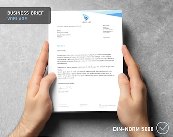 Business letter template, letter template Word | Business template | DIN 5008 | Corporate stationery | Business design