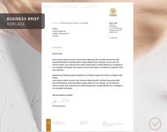 Geschäftsbrief Vorlage, Brief Word Vorlage | Business Template | DIN 5008 | Unternehmens Briefpapier | Business Design