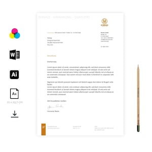 Pu&ograve; includere: Carta bianca in formato A4 con testo nero, un logo e una matita. La carta include il testo "SERVICE - ERFAHRUNG - QUALITAT" nella parte superiore. Le dimensioni della carta sono 21 x 29,7 cm.