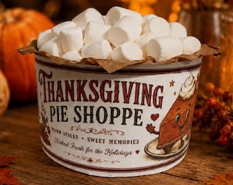 Thanksgiving Pie Shoppe Can | Hand Painted Home Decor