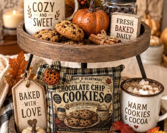 Chocolate Chip Cookies Mini Pillow - Tiered Tray Decor - Fall
