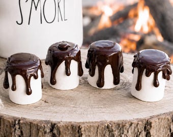 Set of 4 Faux Chocolate Marshmallows