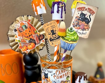 Halloween Candy Assemblage – Sweet Trick-or-Treat Home Décor