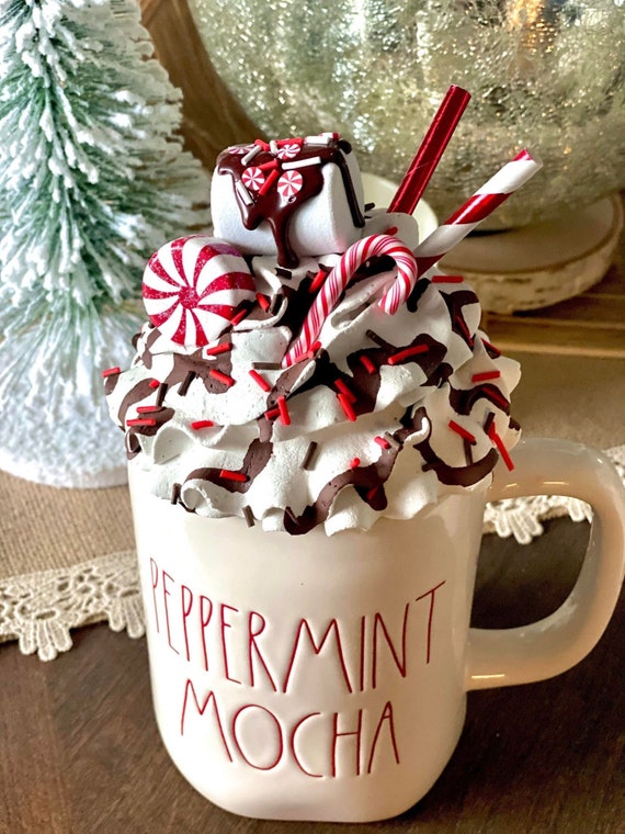 Peppermint Swirl Bliss Faux Whipped Mug Topper
