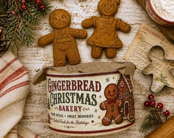 Handmade Gingerbread Clay Cookies – Faux Christmas Cookie Decor - Set of 2