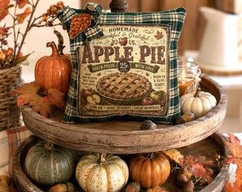 Apple Pie Mini Pillow  - Tiered Tray Decor - Fall