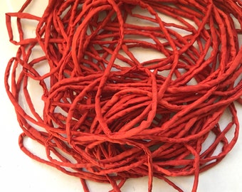 100% silk string, 5 meters, Plant dyed, Hand dyed, silk string for jewelry making, embroidery and sewing