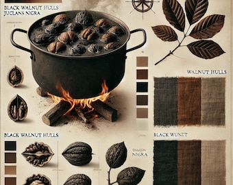 Black Walnut Husks - Natural Fiber Dye, Ink Making 100 grams