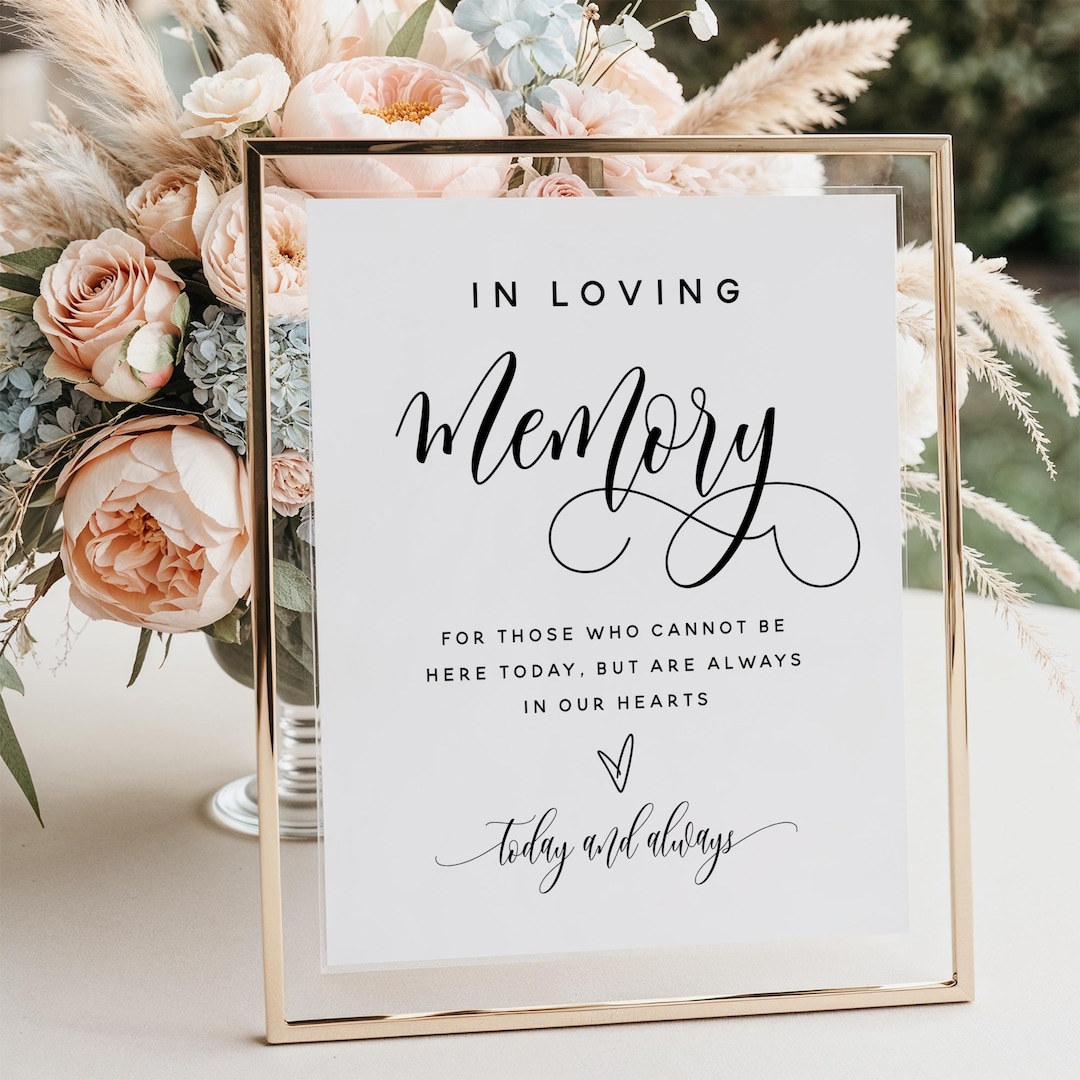 Mwmory Sign PRINTED + SHIPPED in Loving Memory Sign: Boho Wedding Memorial Table ...