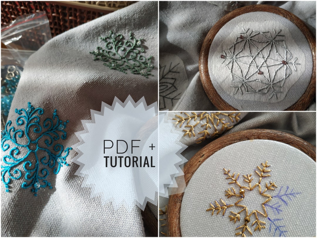Snowflake PDF Hand Embroidery Pattern / Christmas Embroidery / DIY ...