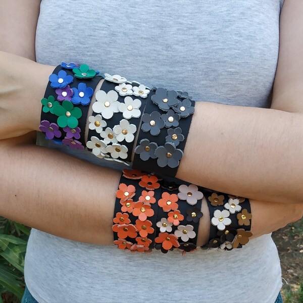 Floral Cuff Bracelet Etsy