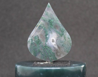 Green moss agate cabochon