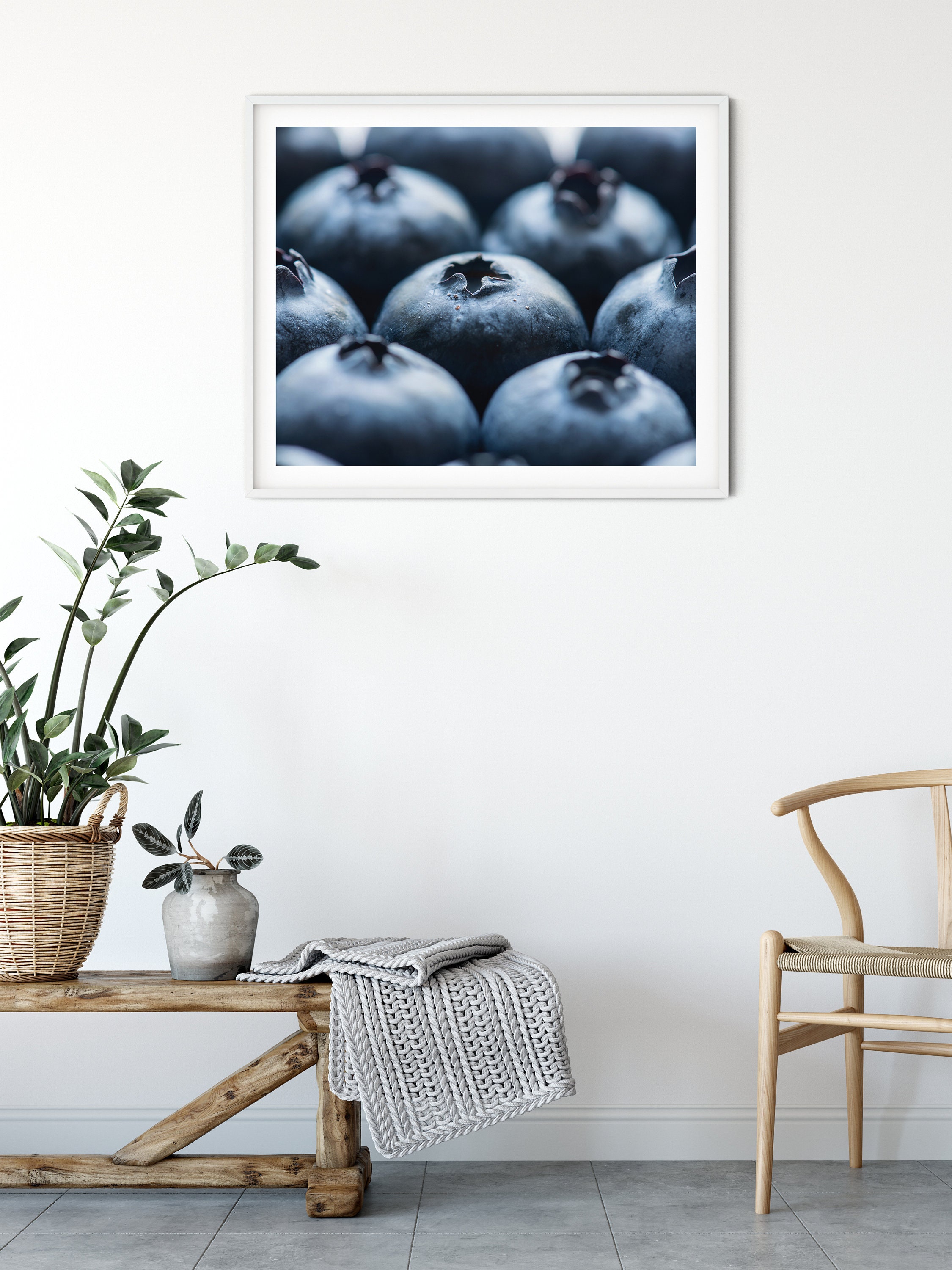 Blueberry PrintFruit PrintWall ArtPrintBlueberry Art Etsy