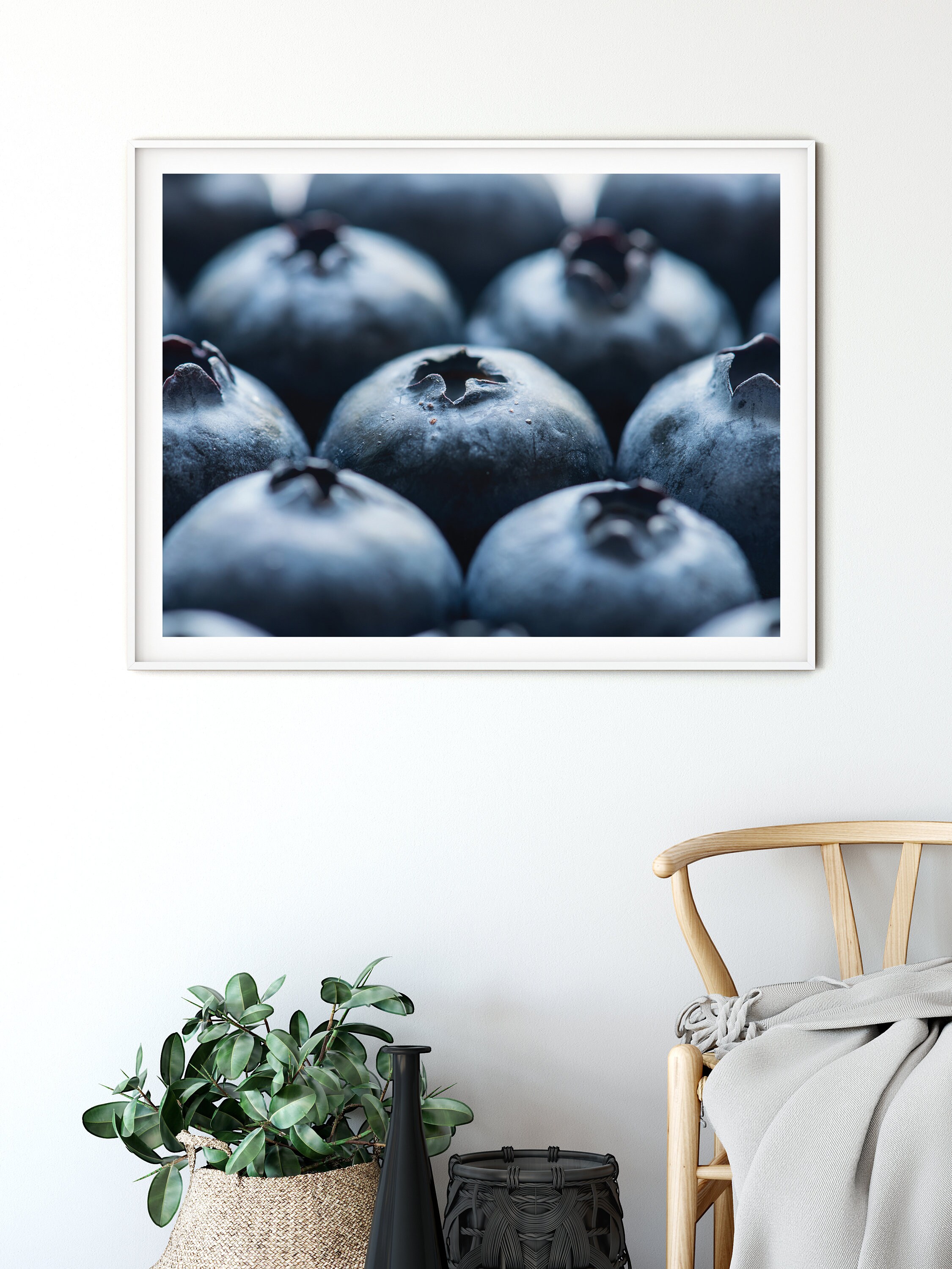 Blueberry PrintFruit PrintWall ArtPrintBlueberry Art Etsy
