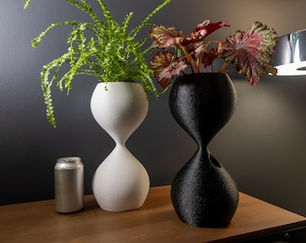 Long-Lasting Self-Watering Wicking Pot: Modern Hourglass Planter for 4-5" Plants