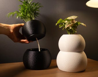Long-Lasting Self-Watering Wicking Pot: Modern Planter