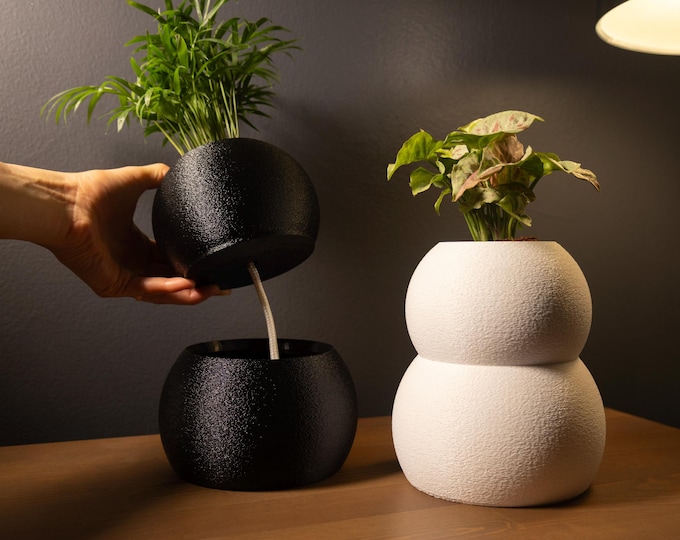 Long-Lasting Self-Watering Wicking Pot: Modern Planter