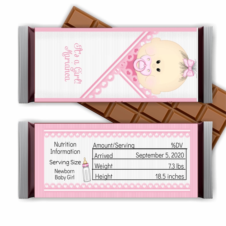 Editable Baby Birth Announcement Candy Bar Wrappers Printable | Etsy