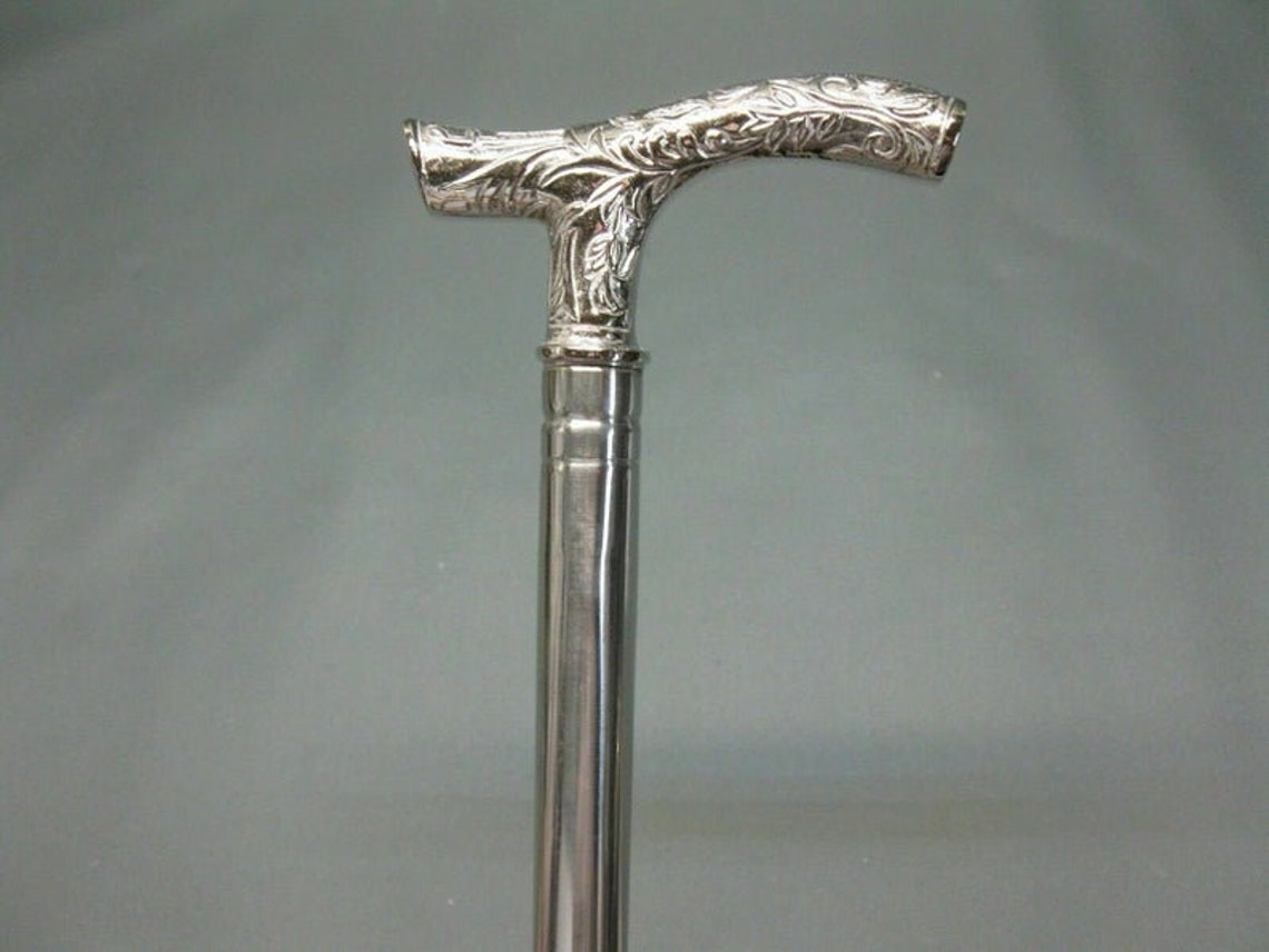 Luxury stainless steel walking stick hiking stick silver 95 cm Etsy