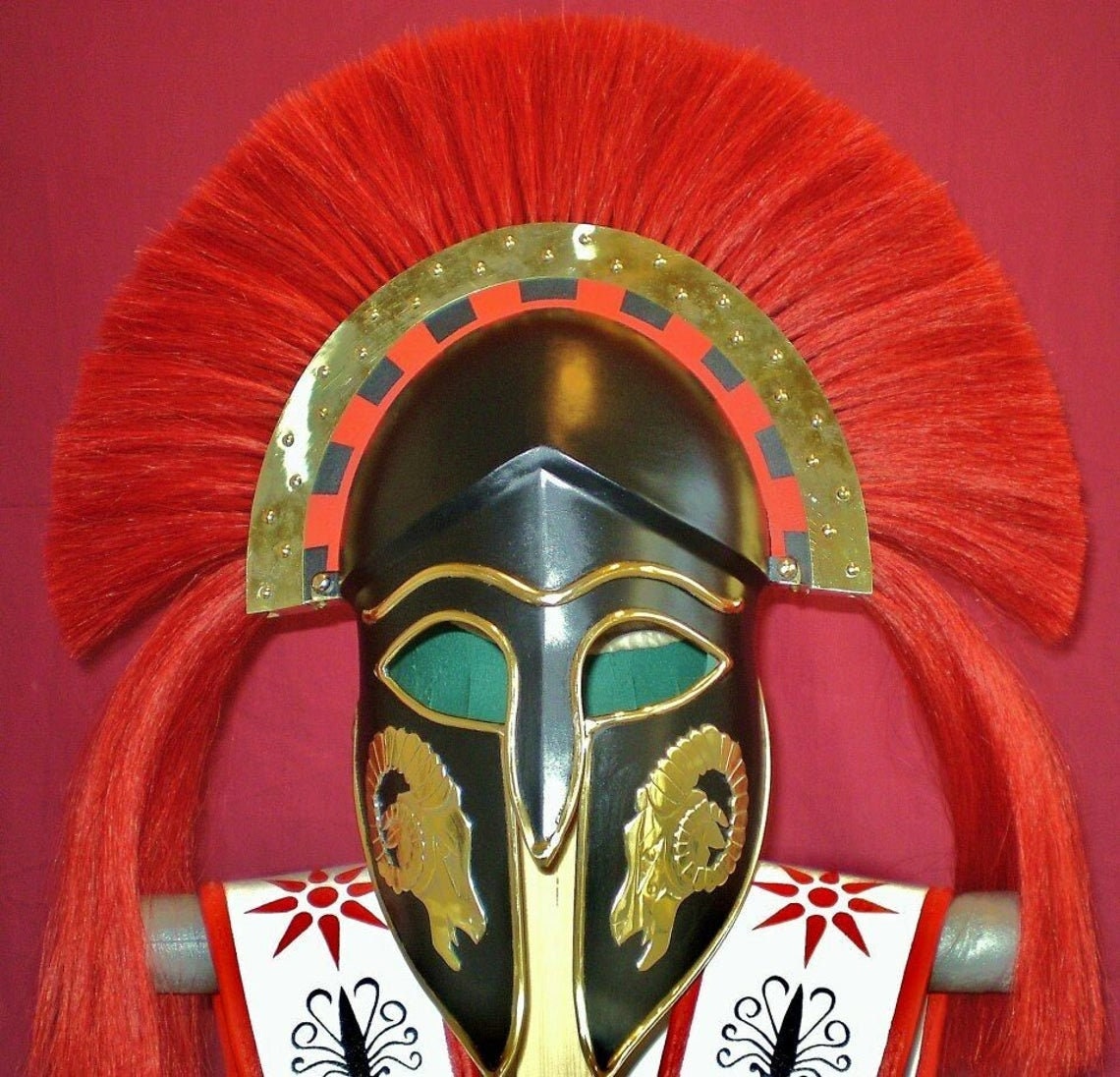 Elmo Corinzio Spartano Replica LARP - Acciaio, Circonferenza 72cm, Con Fodera In Pelle - Foto 5