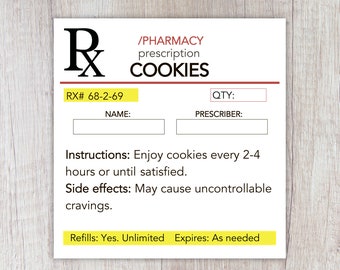 Rx Label Template Etsy