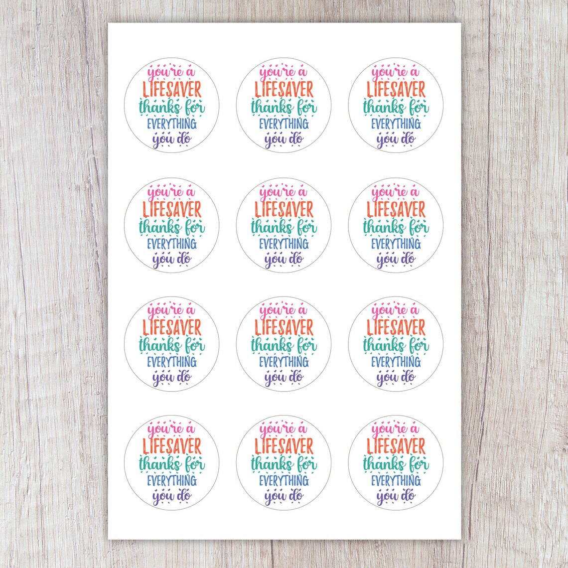 Free Printable Lifesaver Tags Printable World Holiday