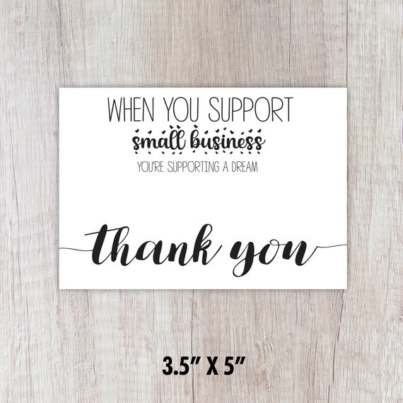 Small Business Thank You Printable Card | Etsy