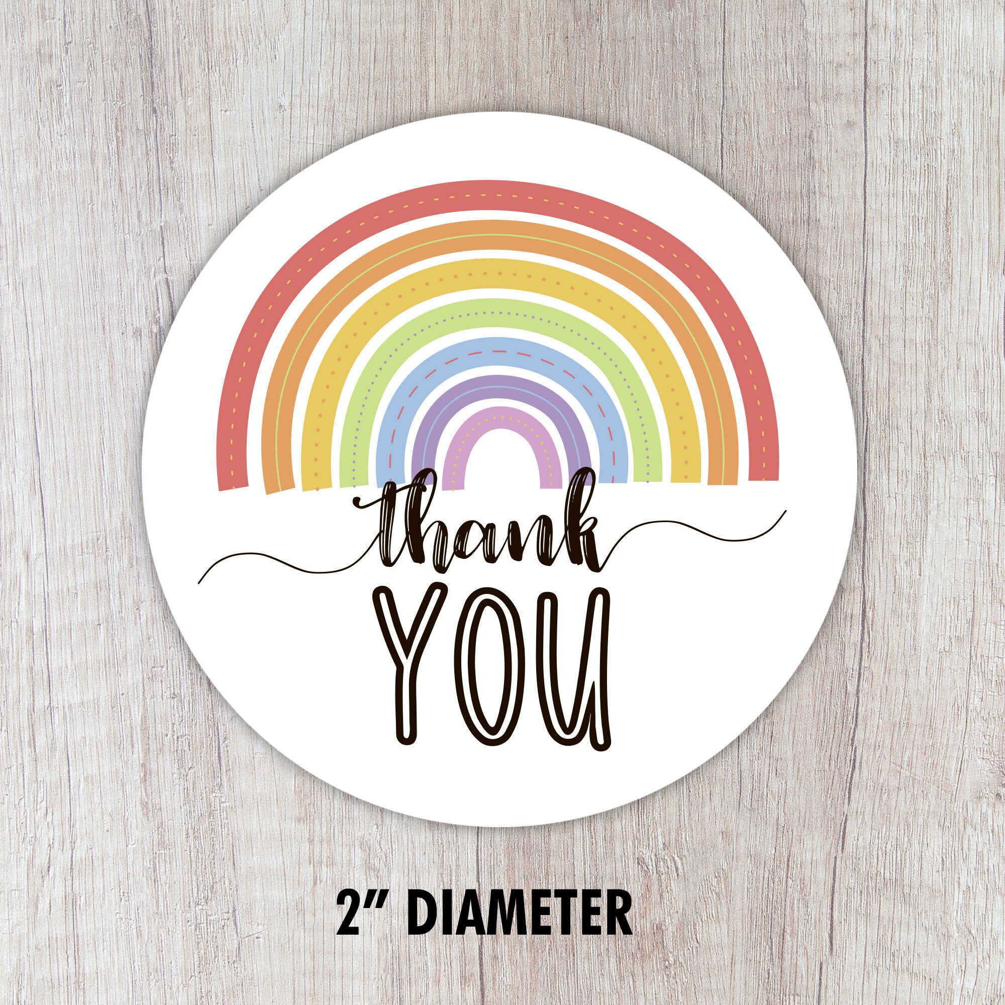 rainbow thank you printable tag small business packaging