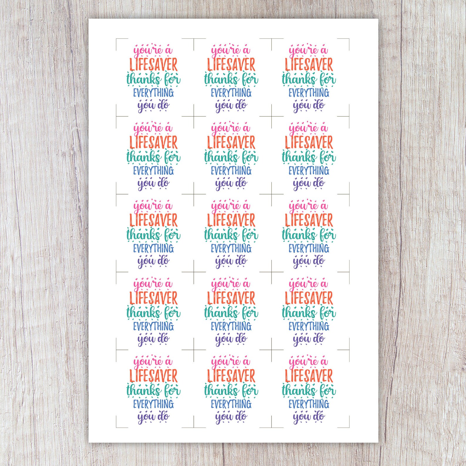 You're a Lifesaver Thank You Printable Tag | Etsy