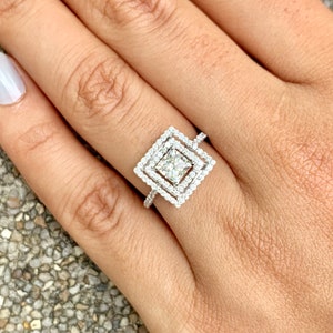 1.01 ct F VVS2 GIA Certified Princess Cut Natural Diamond Ring | 18K White Gold | Classic Collection | Solitaire Ring | Engagement Ring