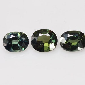 6x5 mm Natural Calibrated Green Sapphire Loose Gemstone Oval Cut