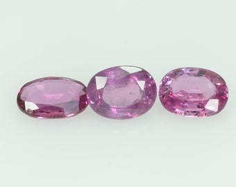 5.5x4.00 Lote Natural Thai Ruby Loose Gemstone Oval Cut