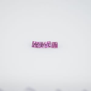 1.0-2.1 mm Natural Callibrated Pink Sapphire Loose Gemstone Princess Square Cut