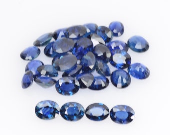 4,5x3,5 naturlig kalibrerad blå safir lös ädelsten oval slipning