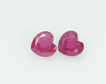 4.5 Mm Natural Ruby Loose Gemstone Heart Cut