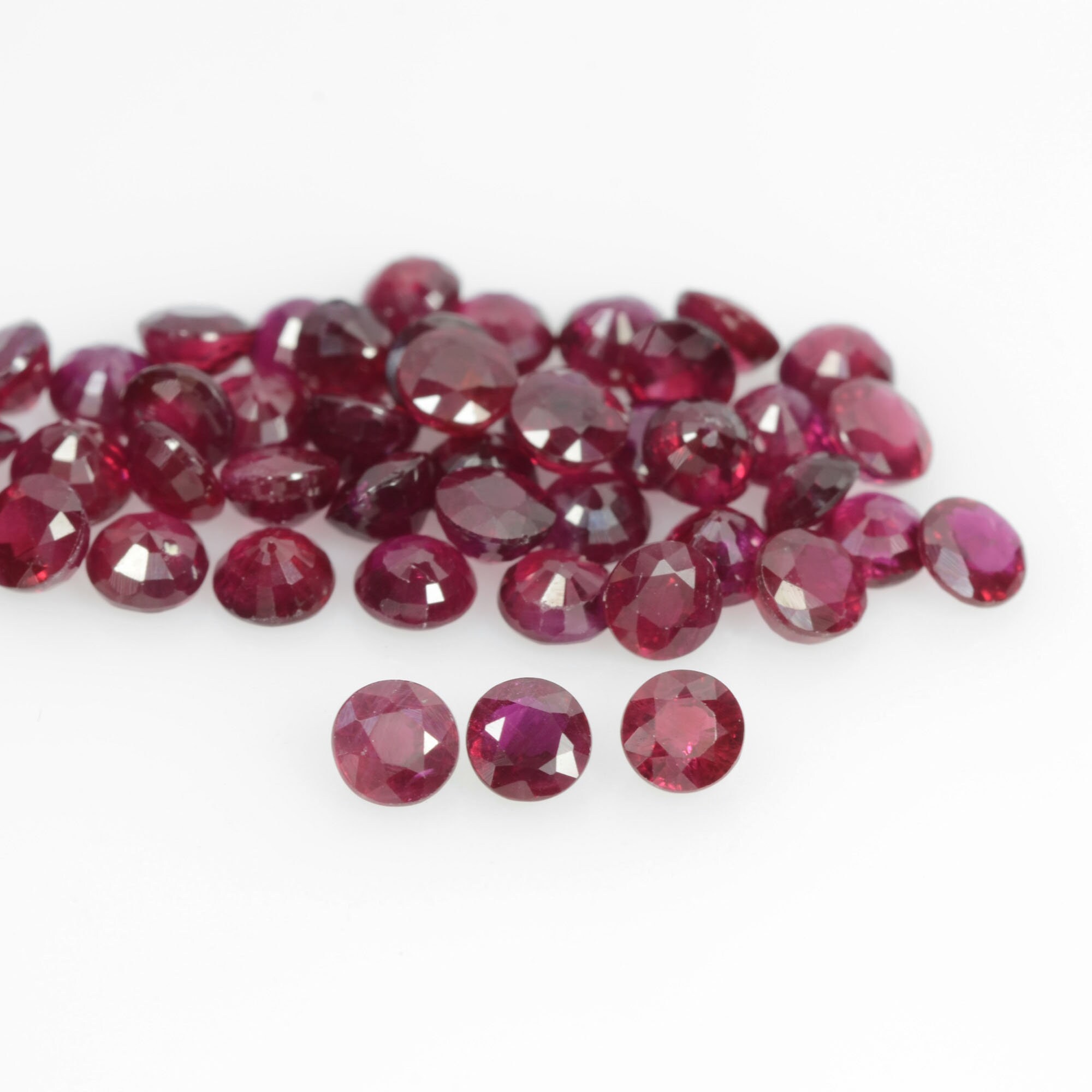 2.13.7 mm Natural Ruby Loose Gemstone Round Cut Etsy