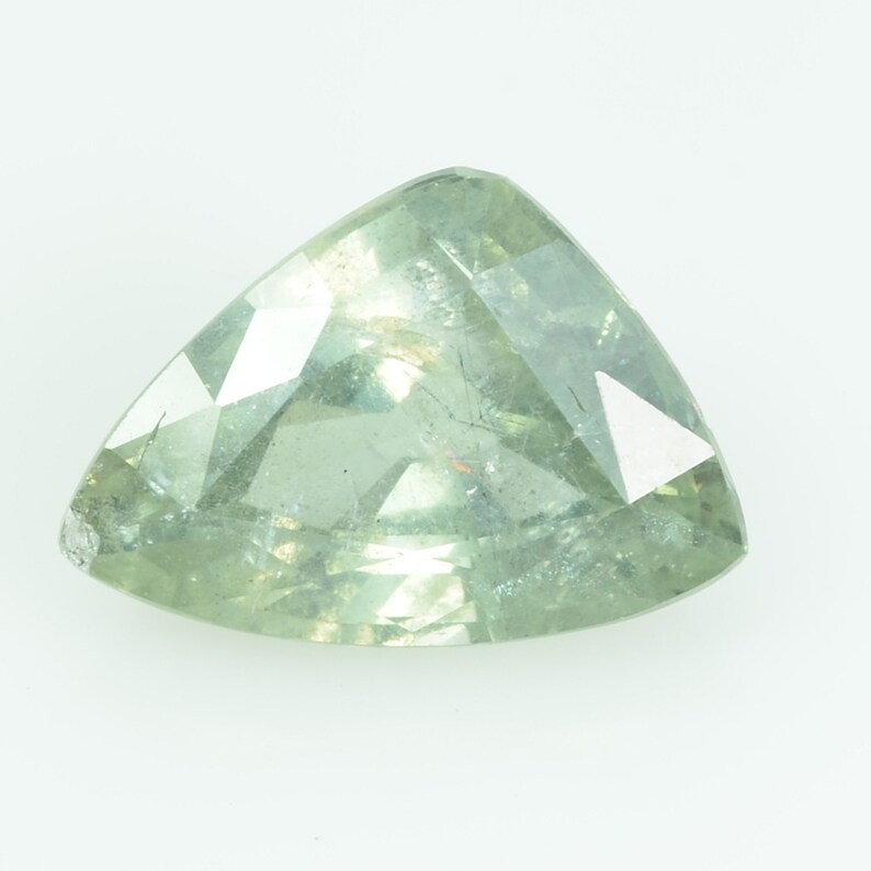 3.65 Cts Natural Green Sapphire Loose Gemstone Trillion Cut
