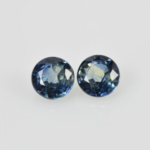 4.3 mm Natural Blue Sapphire Loose Pair Gemstone Round Cut